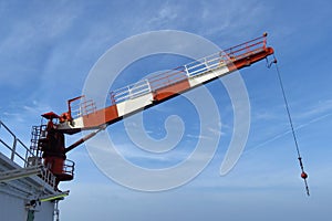 Crane construction on Oil and Rig platform for support heavy cargo.