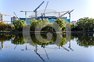 Crane at construction site