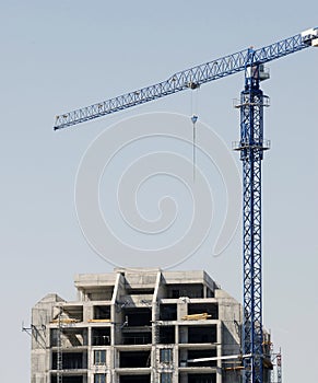 Crane on construction site