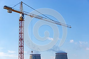 Crane on construction site