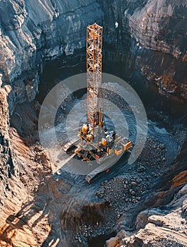 Crane in Deep Pit