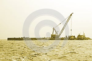 Crane on dock