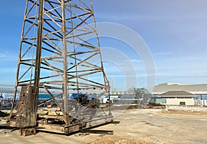 Crane in the factory construction site