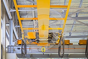 Overhead crane for manufacturing production plant.