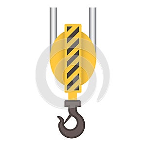 Crane hoist and hook vector icon design.