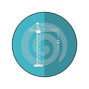 Crane hook construction machine blue circle shadow