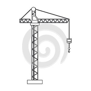 Crane hook construction machine outline