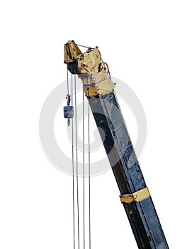 Crane hook hoist machine on background