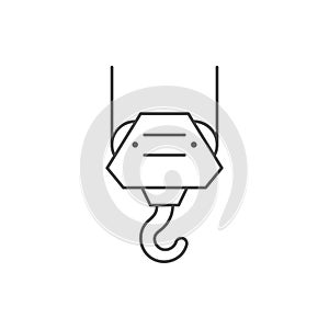 Crane hook line outline icon