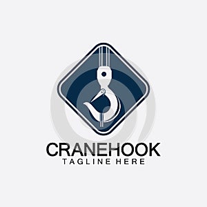 Crane hook logo icon vector illustration design  template