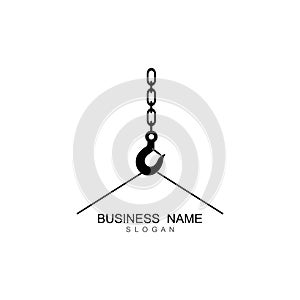 Crane hook logo vector template photo