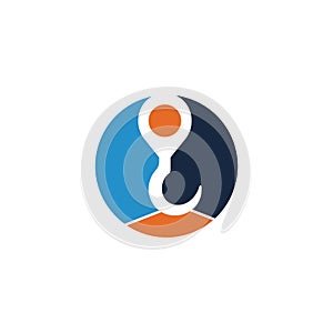 Crane hook logo vector template