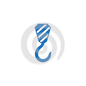 Crane hook logo vector template