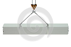 Crane hook and metal square bars