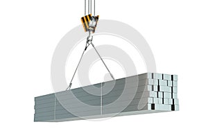 Crane hook and metal square rods