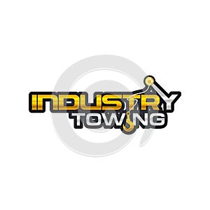 Crane Hook Towing industry shinny word mark logo