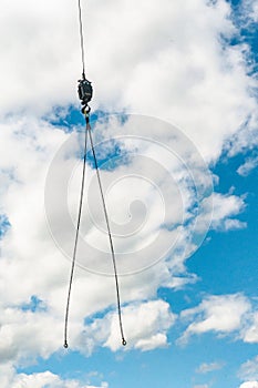 Cranes hook and two lengths of chain photo