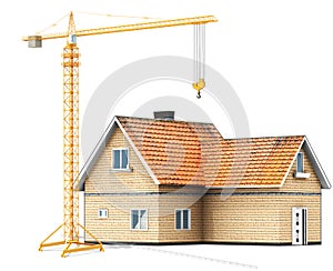 Crane with house