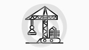 Crane Construction Icon for Professional Building Projects and Infrastructure Development