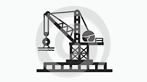 Crane Construction Icon for Professional Building Projects and Infrastructure Development