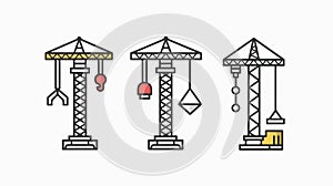 Crane Construction Icon for Professional Building Projects and Infrastructure Development
