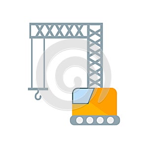 Crane icon vector isolated on white background, Crane sign , industry symbols