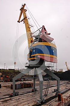 Crane at Kolyma river port