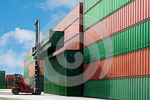 Crane lift up container box loading to container depot use for c