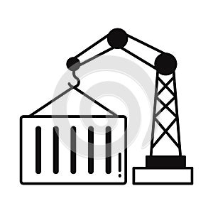 Crane lifter Vector Icon which can easily modify or edit