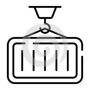 Crane lifting a container vector icon in modern and trendy style
