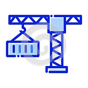 Crane, logistic crane, container, lifter fully editable vector icon