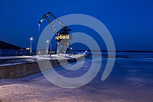 Crane in Lulea South harbour photo