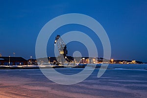 Crane in Lulea South harbour photo