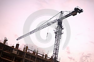 Crane machinery in construction industry