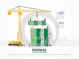 Crane and money building.