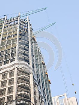 Crane and new building