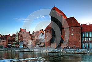 Crane in the old town in Gdansk photo
