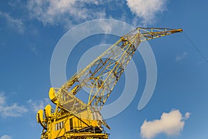 Crane over blue sky, buenos aires, argentina