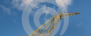 Crane over blue sky, buenos aires, argentina