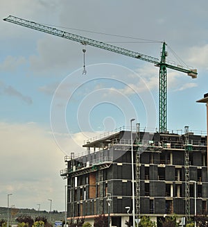 Crane over a building