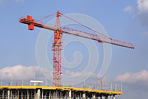 Crane over building site