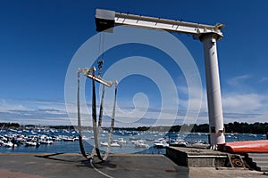 Crane of the port of Dinard to launch boats