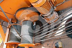 Crane pulleys and cables photo