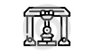 crane robot line icon animation