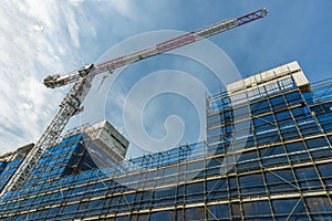 Crane and Scaffolding on a new building