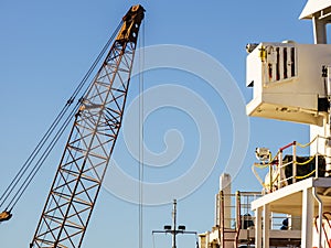 Crane in ship dock vessel