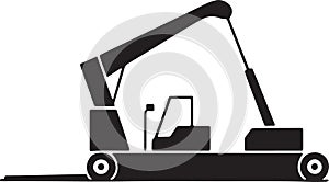 Crane silhouette vector mechanical construction tool equipment machine