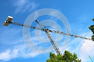 Crane sun built buildings and houses construction industry structure metal