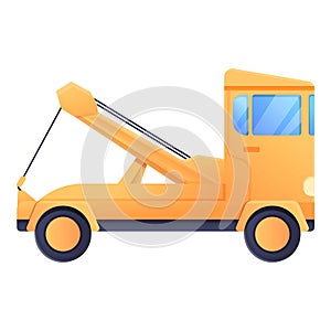 Crane tow truck icon, cartoon style
