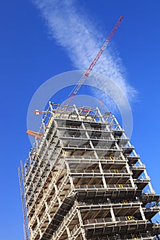 Crane and tower under construction